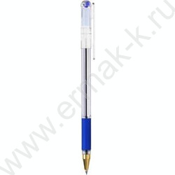 Ручка шар 0,5мм синяя Gold /корпус пл.прозр.,с резиновым грипом, сменный стержень 140мм NEW | Фото 1