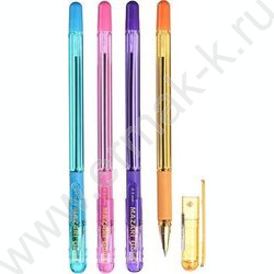 Ручка шар 0,5мм синяя Gold /корпус пл.полупрозр.ассорти,с резиновым грипом, сменный стержень 140 NEW | Фото 1