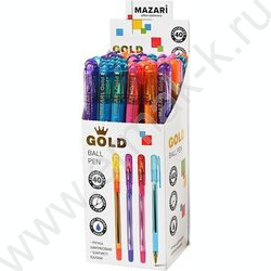 Ручка шар 0,5мм синяя Gold /корпус пл.полупрозр.ассорти,с резиновым грипом, сменный стержень 140 NEW | Фото 2