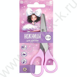 Ножницы 13,5*5,6см детские "Балерина с бантом"  /длина лезвия: 5 см, нержавеющая сталь, асимметр NEW | Фото 1