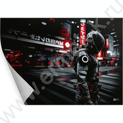 Пленка д/уроков труда 50*70см "Гонщик в шлеме" ПВХ 130мкм ПЭТ-пакет с европодвесом NEW | Фото 1