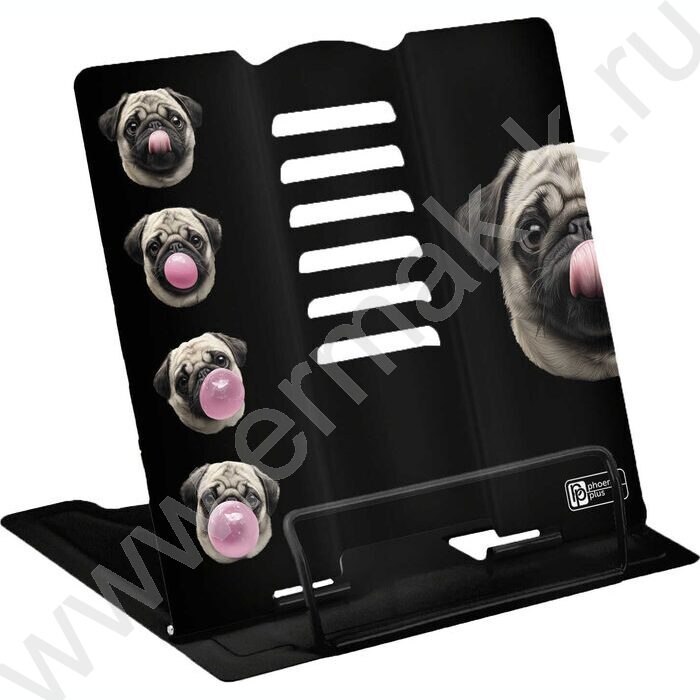 Подставка д/книг метал. Мопс и жвачка /кол. углов наклона - шесть NEW | Фото 1