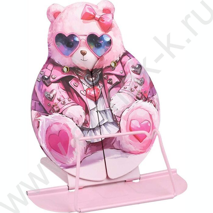 Подставка д/книг метал. Розовый мишка /кол. углов наклона - два,раздвижной механизм для больших  NEW | Фото 1