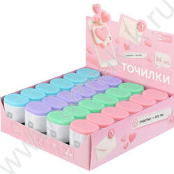 Точилка 2отв. пластик "Месседж" /с контейнером /ассорти NEW | Фото 4