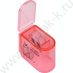 Точилка 2отв. пластик "Городские истории" /с контейнером /ассорти NEW | Фото 2