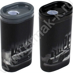 Точилка 1отв. пластик "Форсаж" /с контейнером /ассорти NEW | Фото 1