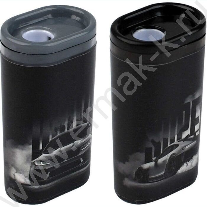 Точилка 1отв. пластик "Форсаж" /с контейнером /ассорти NEW | Фото 1