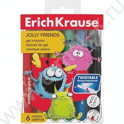 Мелки гелевые  6цв Jolly Friends, выкручивающиеся NEW | Фото 1