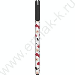 Ручка шар 0,5мм синяя Вишни на белом /корпус софт-тач NEW | Фото 1