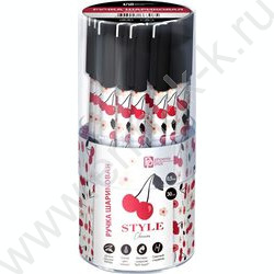 Ручка шар 0,5мм синяя Вишни на белом /корпус софт-тач NEW | Фото 2