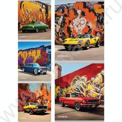 Тетрадь  48л клетка "Авто на фоне граффити" ассорти NEW | Фото 1