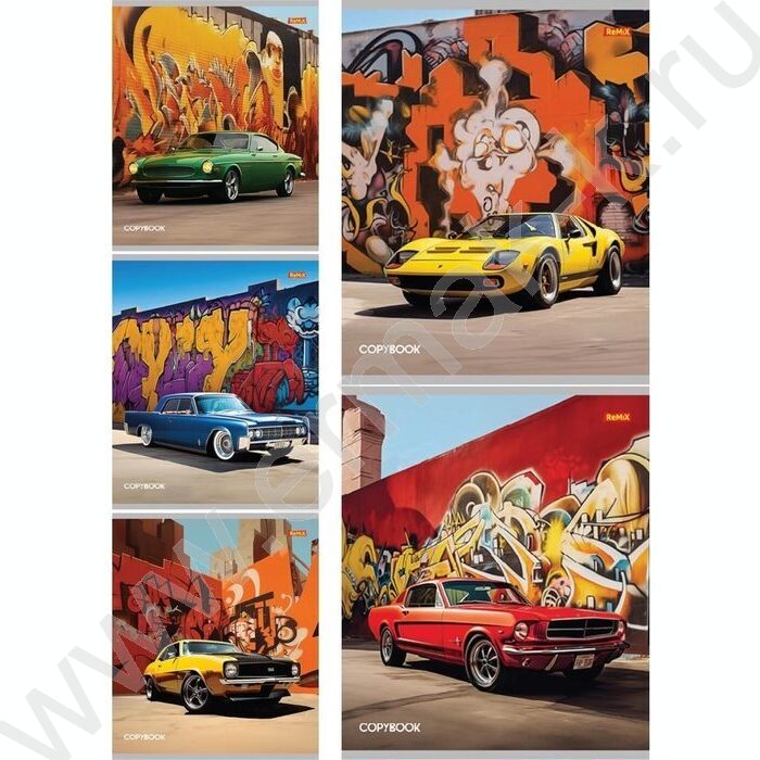 Тетрадь  48л клетка "Авто на фоне граффити" ассорти NEW | Фото 1
