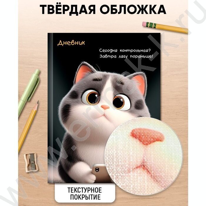 Дневник 1-11кл. /тв.обл./глянец/лен "Смешной котик" NEW | Фото 6