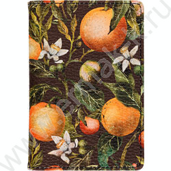 Обложка д/паспорта Flora.Paradise.Oranges /экокожа NEW | Фото 1