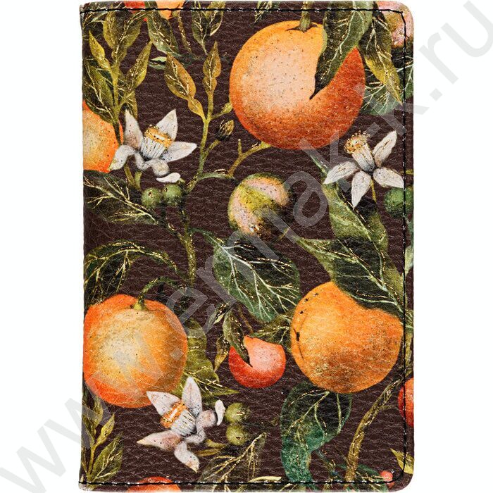 Обложка д/паспорта Flora.Paradise.Oranges /экокожа NEW | Фото 1