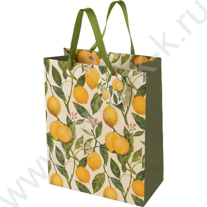 Пакет подарочный бумажный 26*32.4*13см Flora.Paradise.Lemons NEW | Фото 1