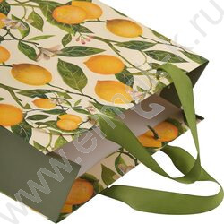 Пакет подарочный бумажный 26*32.4*13см Flora.Paradise.Lemons NEW | Фото 4