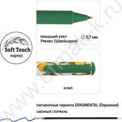 Ручка шар DreamWrite. Flora.Paradise синяя 0,7мм /корпус SOFT TOUCH NEW | Фото 5