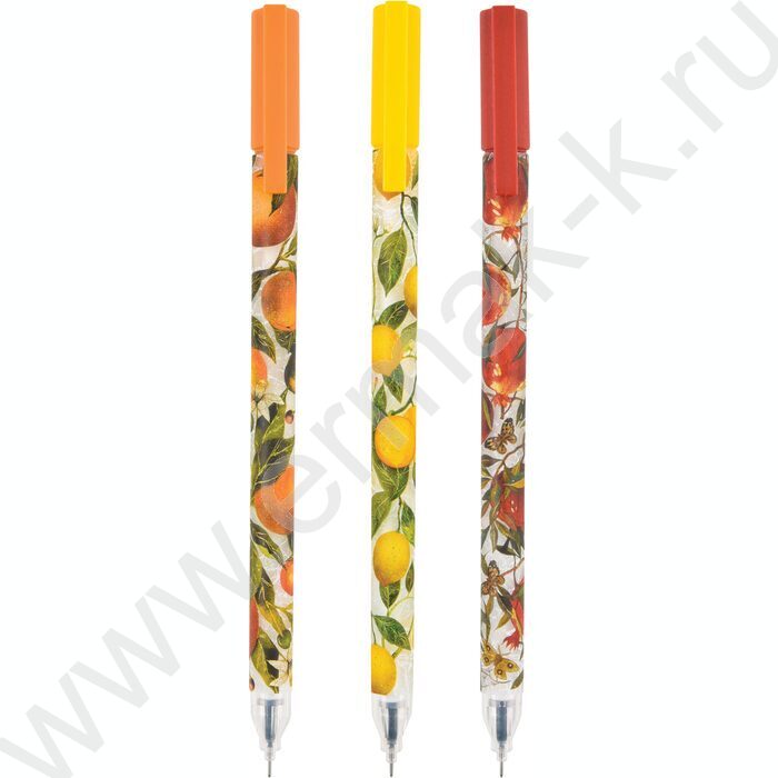 Ручка гелевая черная 0,38мм UniWrite.Flora.Paradise /корпус SOFT TOUCH NEW | Фото 1