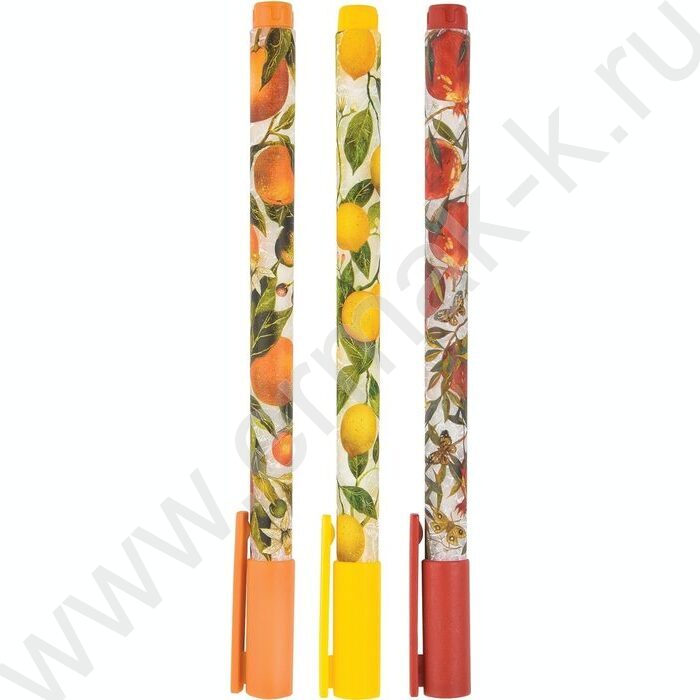 Ручка гелевая черная 0,38мм UniWrite.Flora.Paradise /корпус SOFT TOUCH NEW | Фото 2