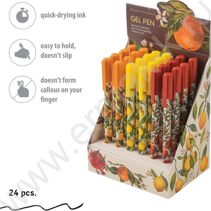 Ручка гелевая черная 0,38мм UniWrite.Flora.Paradise /корпус SOFT TOUCH NEW | Фото 4
