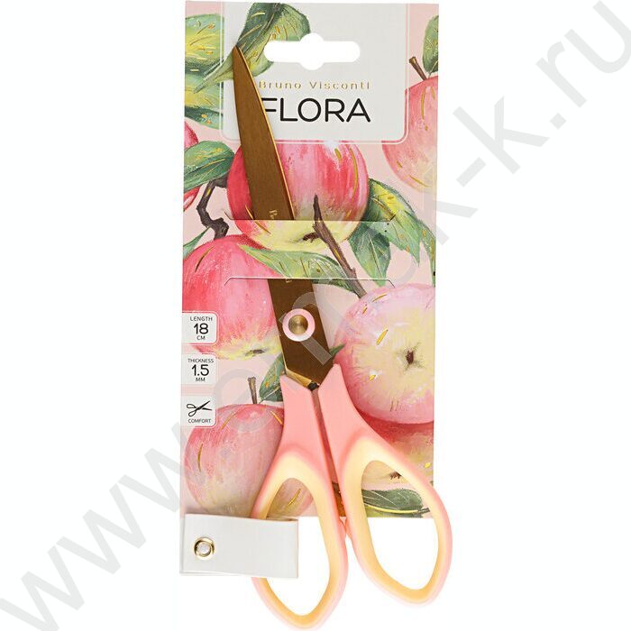 Ножницы 18см Flora.Paradise.Яблоки /с золотыми лезвиями NEW | Фото 3