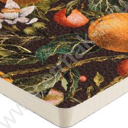 Тетрадь  60л клетка "Flora.Paradaise.Oranges" 80 г/м2 бежевая бумага,обложка иск.кожа NEW | Фото 3
