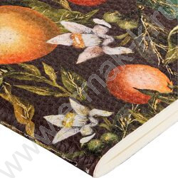 Тетрадь  60л клетка "Flora.Paradaise.Oranges" 80 г/м2 бежевая бумага,обложка иск.кожа NEW | Фото 4