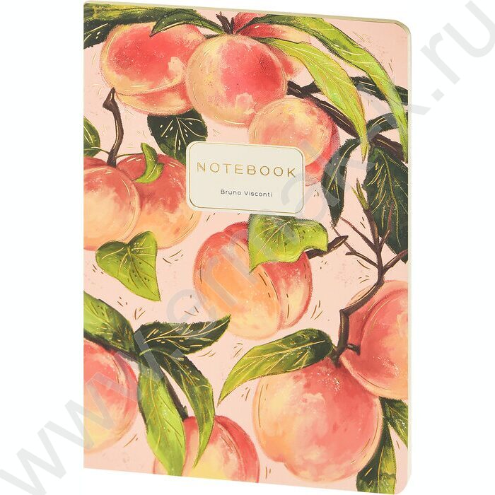 Тетрадь  40л клетка "Flora.Paradaise.Персики" 70 г/м2 бежевая бумага NEW | Фото 1