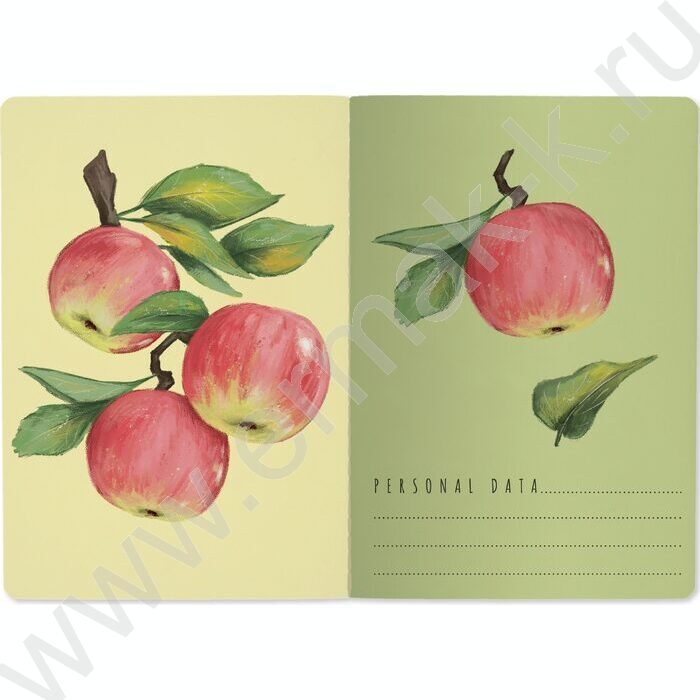 Тетрадь  40л клетка "Flora.Paradaise.Яблоки" 70 г/м2 бежевая бумага NEW | Фото 3