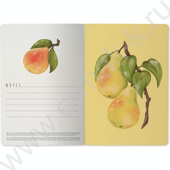 Тетрадь  40л клетка "Flora.Paradaise.Груши" 70 г/м2 бежевая бумага NEW | Фото 6