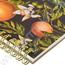 Тетрадь  60л клетка/спираль "Flora.Paradaise.Orange" 70 г/м2 бежевая бумага,мат.лам.Soft Touch,  NEW | Фото 3