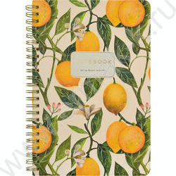 Тетрадь  60л клетка/спираль "Flora.Paradaise.Лимоны" 70 г/м2 бежевая бумага,мат.лам.Soft Touch,  NEW | Фото 2