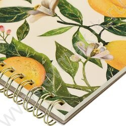 Тетрадь  60л клетка/спираль "Flora.Paradaise.Лимоны" 70 г/м2 бежевая бумага,мат.лам.Soft Touch,  NEW | Фото 3