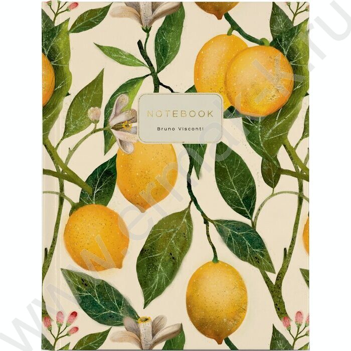 Тетрадь  80л клетка/кольца "Flora.Paradaise.Лимоны" сменный блок NEW | Фото 1