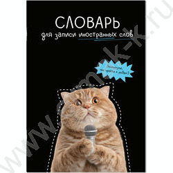 Тетрадь 24л А5 д/записей иностранных слов "Кот с микрофоном" NEW | Фото 1