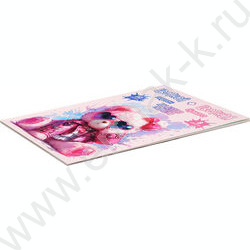 Картон цв+бум.цв А4 26л 10цв(10л)/ 8цв(16л) "Розовый мишка" блок - газетная бумага, мелованный к NEW | Фото 2