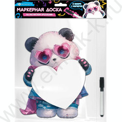 Доска магнитная c полем для рисования и письма + 1маркер,мел.бумага Панда в очках/200*250мм NEW | Фото 8
