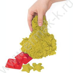 Кинетический песок с формочками-2шт, ведерко /желтый 500 гр NEW | Фото 4