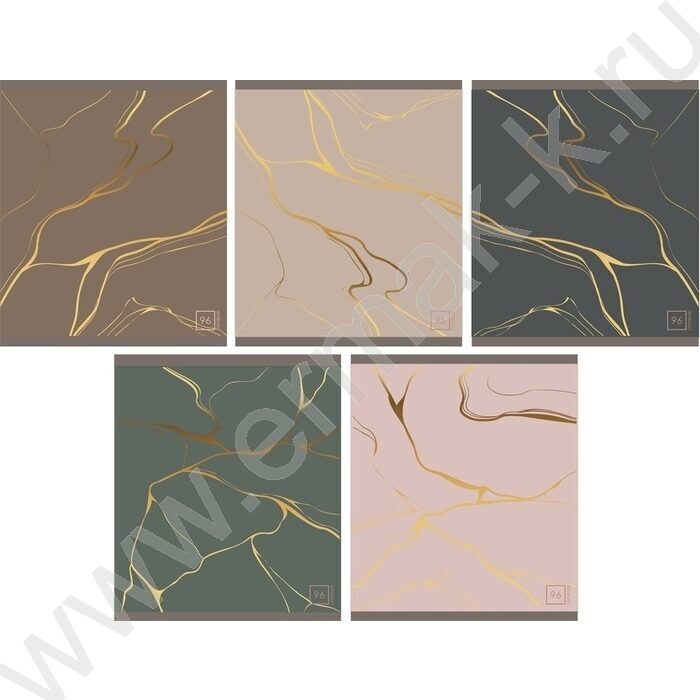 Тетрадь  48л клетка "Мрамор 1" /мел.карт. /ассорти NEW | Фото 1