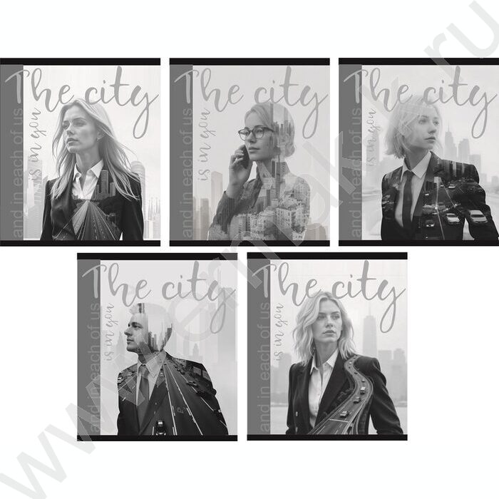 Тетрадь  48л клетка "Город" /мел.карт. /ассорти NEW | Фото 1