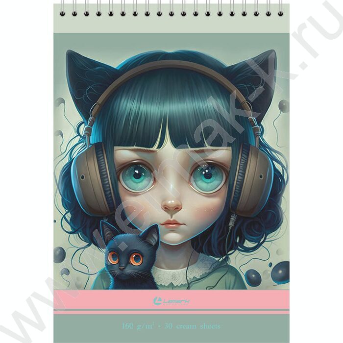 Скетчбук  30л А5 спираль сверху "Глазки" /твердая подложка, кремовая бумага  160г/кв NEW | Фото 1