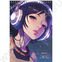 Скетчбук  30л А5 спираль сверху "Тишина" /твердая подложка, кремовая бумага  160г/кв NEW | Фото 1