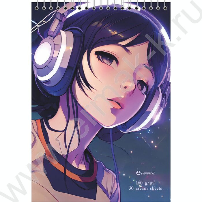 Скетчбук  30л А5 спираль сверху "Тишина" /твердая подложка, кремовая бумага  160г/кв NEW | Фото 1