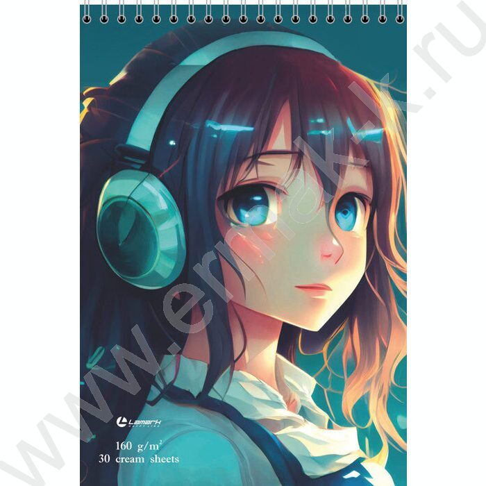 Скетчбук  30л А5 спираль сверху "Музыка" /твердая подложка, кремовая бумага  160г/кв NEW | Фото 1