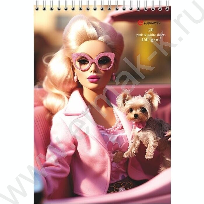 Скетчбук  20л А5 спираль сверху "Розовая мечта" /обложка-софт тач, твердая подложка, 160г/кв.м NEW | Фото 1