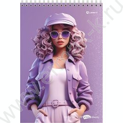 Скетчбук  20л А5 спираль сверху "Цвет сирени" /обложка-софт тач, твердая подложка, 160г/кв.м NEW | Фото 1