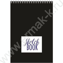 Скетчбук  40л А5 спираль сверху "Голография - Black" /гологр. лам., твердая подложка, 100г/кв.м NEW | Фото 1