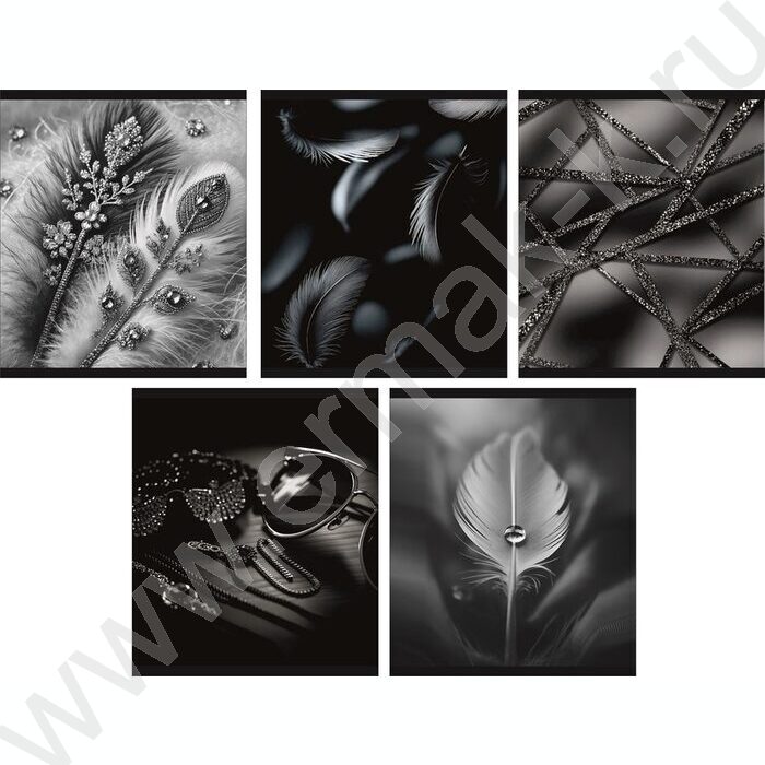 Тетрадь  48л клетка "Элегантный черный" /мел.карт. /ассорти NEW | Фото 1