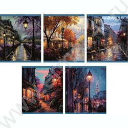 Тетрадь  48л клетка "Фонари" /мел.карт. /ассорти NEW | Фото 1